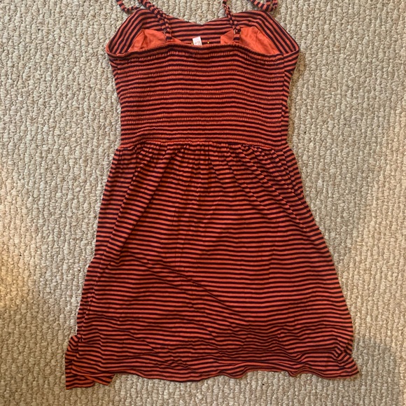 Orange and Black Striped Cotton Sundress - Picture 3 of 4